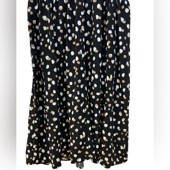 BloomChic Fit and Flare Black, Gold, and Ivory Polka Dot Dress. Size 14/16 - Picture 6 of 8